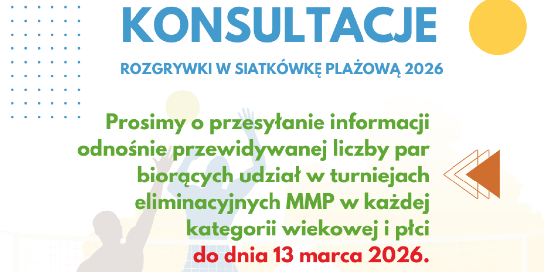 System rozgrywek eliminacji MMP w siatkówce plażowej - konsultacje